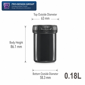 Seau en plastique de qualité alimentaire 180 ml avec couvercle antivol à bande déchirable pour le stockage d'aliments et de boissons, bidons et fûts en PEHD - Product Image 4