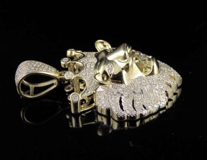 Pendentif Lion Rose Iced Out de Qualité Supérieure en Argent Sterling 925, Collier de Mariage Hip Hop avec Diamant Moissanite, Fournisseur Indien - Product Image 2