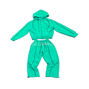 Blank Men Sweatsuit Set Full Zip Sweatshirt and Jogger <b>Pants</b> - Product Image 1