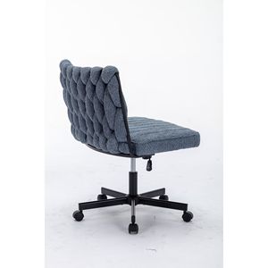 Modern Armless <b>Desk</b> Chair with Criss Cross Leg Wide Seat Home Office Work Meditation Wheels Included for Office Environment - Product Image 5
