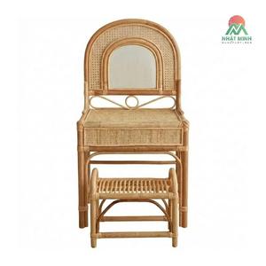 Nhat Minh Rattan Kids <b>Dressing</b> <b>Table</b> Set <b>With</b> Mirror And Stool Tropical Style Durable Furniture - Product Image 1