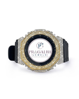Pragalbh Jewels Luxus-Diamantuhr mit Vereister Lünette Quarz Analog Edelstahl Sportuhr für Herren und Damen