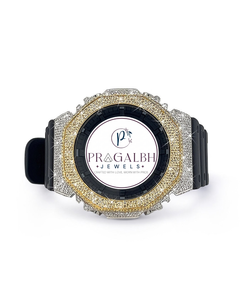 นาฬิกาข้อมือเพชรหรู Pragalbh Jewels รุ่น Iced Out Bezel ระบบควอตซ์ สายสแตนเลส สไตล์สปอร์ต สำหรับผู้ชายและผู้หญิง - Product Image 4