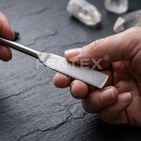 Spatule de laboratoire en acier inoxydable à double extrémité, lame plate, outil de mélange et de prélèvement de poudres chimiques
