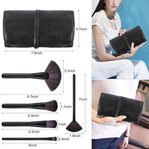 Ensemble de 22 pinceaux de maquillage professionnels noirs pour le fond de teint et les fards à paupières avec sac de rangement pour filles Modèle D0100HEKZPG - Product Image 3