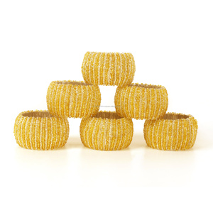 Ronds de serviette de Noël élégants faits à la main avec perles scintillantes - Vente en gros usine, design fantaisie - Product Image 5