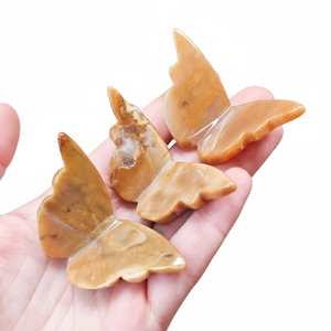 Ailes de papillon en aventurine jaune naturelle sculptées, pierre énergétique, spécimen minéral de guérison, décoration pour la maison et le bureau, vente en gros - Product Image 2