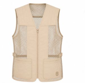 Custom Wholesale Men’s Summer Casual Lightweight Breathable Fishing Photography Mesh <b>Vest</b> Outdoor <b>Utility</b> Waistcoat - Product Image 3
