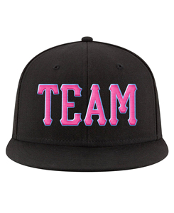 2026 Sale Black 6-Panel Baseball Cap Unisex Fitted Solid Color Twill Casual Style Embroidery Team Name Front Panel Street Style - Product Image 1