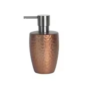 Contemporary Metal Soap <b>Dispenser</b> <b>Bottle</b> With Sleek Finish <b>Pump</b> Refillable Liquid Soap Holder Countertop Accessory - Product Image 6
