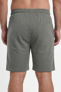 Shorts Bermuda en coton gris uni pour homme avec cordon de serrage à la taille, style décontracté - Product Image 4