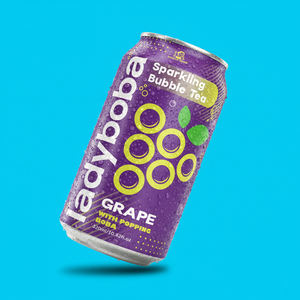 Nuevo Jugo de Té Lady Boba con Sabor a Melocotón/Uva, Lata de 310 ml - Product Image 1