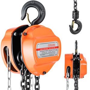 "1 Ton Capacity Hand Chain <b>Hoist</b> with 10 ft Lifting Height and G80 Galvanized Chain" - Product Image 1