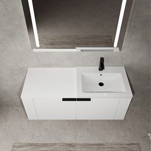 Mobile Bagno Moderno Bianco da 48 Pollici con Lavabo Integrato, Ampio Spazio, Set Completo - Product Image 6