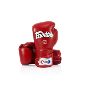 ถุงมือชกมวยแฟร์เท็กซ์สีแดงใหม่เอี่ยม แบบผูกเชือก รุ่นยอดนิยม สำหรับมวยไทยและการฝึกซ้อม ถุงมือชกมวยสำหรับต่อยกระสอบหนัก แฟร์เท็กซ์ - Product Image 1