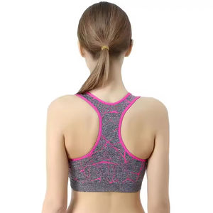 Soutien-gorge de sport respirant de haute qualité pour femmes, best-seller, avec fermeture éclair, logo personnalisé sur le devant, dernier modèle, design tendance et nouveau. - Product Image 4
