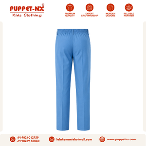 Pantalon d'uniforme scolaire bleu clair pour garçons de qualité supérieure, coupe droite classique, qualité certifiée - Product Image 5