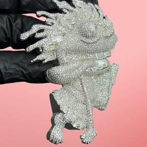 จี้การ์ตูนประดับเพชรโมอิสซาไนต์แบบ Iced Out, สร้อยคอเงินแท้ 925 สไตล์แร็ปเปอร์, ตัวจับแบบ Baguette - Product Image 6