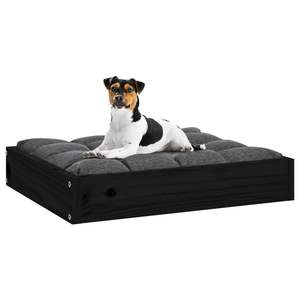 Lit pour chien en bois de pin massif durable, noir, 20,3 x 17,3 x 3,5 pouces, pour animaux de compagnie - Product Image 6