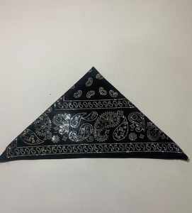 Rhinestone Paisley Print Bandana Black 27x27inch Polyester Unisex Street Style Decorative Head Wrap Scarf - Product Image 4