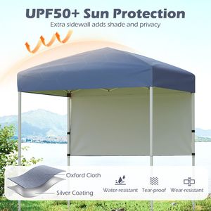 Tenda Pieghevole Pop-up 6 X 4 FT Facile da Montare con 1 Parete Laterale, Riparo dal Sole per Esterni - Product Image 6
