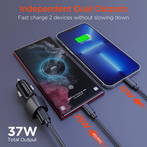 ที่ชาร์จในรถยนต์ SpeedBoost 25W USB-C PD ชาร์จเร็ว 12W USB + PPS ที่ชาร์จอุปกรณ์พกพาประสิทธิภาพสูง - Product Image 2