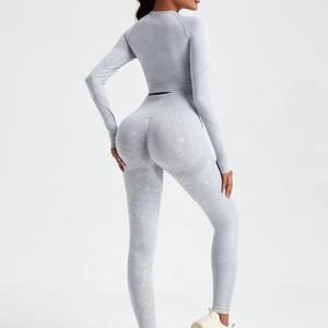 Conjuntos de Yoga de Cintura Alta con Logotipo Personalizado para Mujer, Estilo Ajustado, Top y Leggings, Ropa Deportiva - Product Image 3