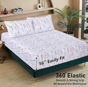 High Quality Waterproof Breathable Eco-Friendly Plain Solid Color Customizable 100% Cotton Hotel Flat Fitted Sheet - Product Image 3