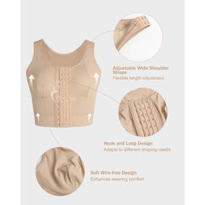 Sujetador de compresión posquirúrgico para mujer, top moldeador con realce de senos, cierre frontal, soporte de espalda y faja. - Product Image 6