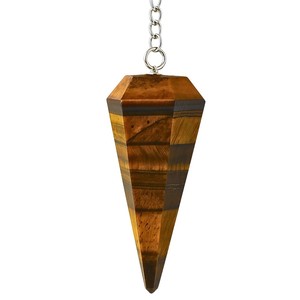 ลูกตุ้มคริสตัลไทเกอร์อายทรงกรวยขัดเงาแกะสลักอย่างสวยงาม อุปกรณ์ดาวซิ่งสำหรับบำบัดพลังงาน ขายส่ง คุณภาพเยี่ยม - Product Image 1