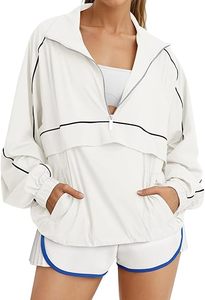 Quarter Zip Pullover Women UPF 50+ <b>Lightweight</b> Windbreaker <b>Jacket</b> <b>Running</b> Hiking Outdoor Pullover with Pocket - Product Image 2