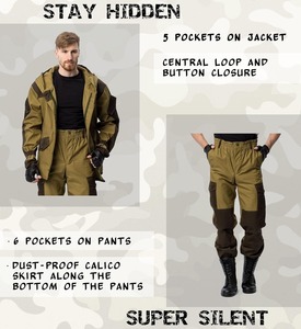 Conjunto de Chaqueta y Pantalones de Camuflaje para Caza y Senderismo con Logotipo Personalizado, Uniforme de Alta Calidad para Actividades al Aire Libre - Product Image 4