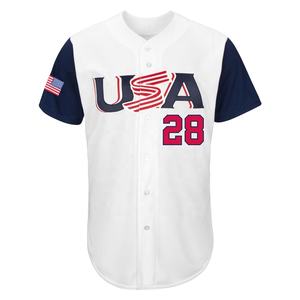 Uniforme de baseball professionnel personnalisé OEM Maillot blanc avec logo du nom de l'équipe Vêtements de sport respirants Prix de gros pour les équipes américaines - Product Image 2