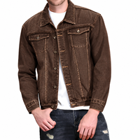 Veste en jean longue extensible sur mesure pour homme, en coton bleu uni, idéale pour l'hiver, grandes tailles, avec décorations