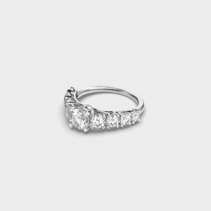 Anillo de Eternidad con Diamantes Redondos en Oro Blanco de 18K con Engaste de Garras, Joyería Fina Clásica para Mujer, Anillo de Compromiso - Product Image 2