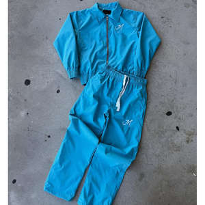 Ensemble veste coupe-vent et pantalon légers pour homme, style streetwear hiver, couleur unie, décontracté, sportswear - Product Image 1