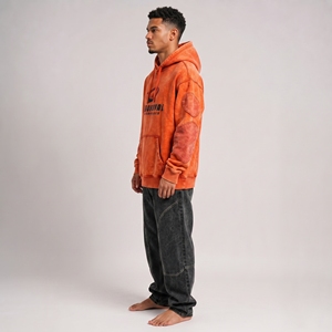 Sudadera con Capucha Vintage para Hombre, de Algodón Grueso, Estilo Oversize, Acabado Lavado, Ropa Casual Urbana para Uso Diario - Product Image 4
