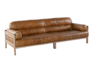 Leather <b>Sofa</b> 3 Seater Modern <b>Brown</b> Genuine Leather Couch Durable Upholstery Wood Legs Export from Factory Direct - Product Image 5