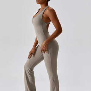 Mono enterizo sin mangas para mujer, de nailon suave, para hacer ejercicio, con espalda descubierta. - Product Image 1