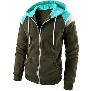 Sudadera con capucha y cremallera completa bordada personalizada para hombre, ropa de calle de lana con cremallera de punto con capucha, sudadera en blanco teñida Lisa OEM - Product Image 5