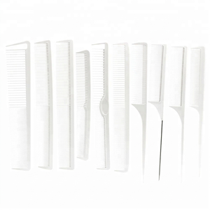Peine de Peluquería de Fibra de Carbono Blanco, Antiestático, Resistente al Calor, Profesional, para Cortar y Peinar el Cabello - Product Image 1