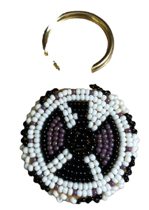 Llavero Artesanal Ecológico con Diseño de Mariposa, Bordado con Cuentas Azules y Verdes, Accesorio para Bolsos, Hecho en India - Product Image 2