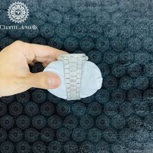 Montre de luxe Charm_Jewells en acier inoxydable, boîtier 40 mm, mouvement mécanique analogique, accents de diamants lumineux, unisexe, mode, 10 bars - Product Image 2