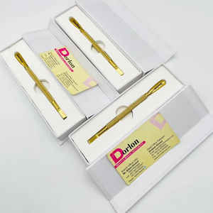 Precio al por mayor: Empujador de cutículas con acabado de plasma dorado, de doble punta, en forma de cuchara, para eliminar piel muerta, herramienta de manicura. - Product Image 1