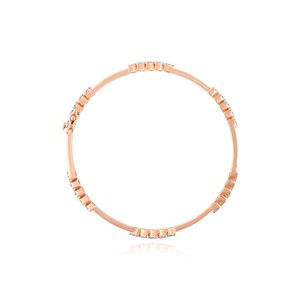 Rose Gold Pear Diamond Double Bar Station Bangle Diamond <b>Name</b>: - Product Image 1