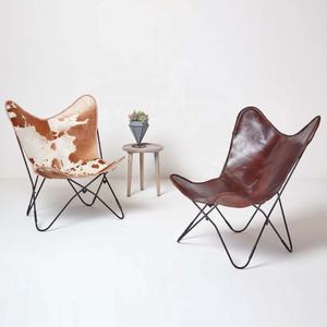Precio de venta al por mayor de cuero genuino Hide Butterfly Chair con estructura de hierro - Product Image 2