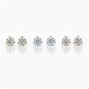 Pendientes Minimalistas de Diamante Cultivado en Laboratorio de 0.60 Ct, Corte Martini, Oro de 14K, Certificado IGI, Engaste de 3 Puntas, Regalo de Joyería para Mujer, para Fiestas - Product Image 4