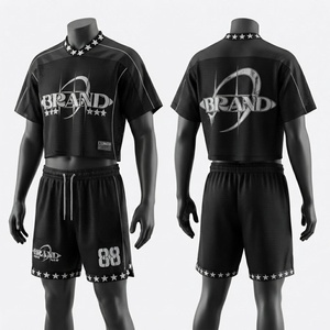 120 GSM Polyester <b>Mesh</b> Jersey <b>Short</b> Set Breathable Lightweight Drawstring Closure Sleeveless Sportswear Heat-Transfer Printed - Product Image 1