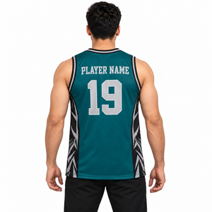 Maillot de basketball personnalisé sans manches, vêtement de sport durable, design par sublimation, 100 % polyester, séchage rapide pour académie, école, club - Product Image 3