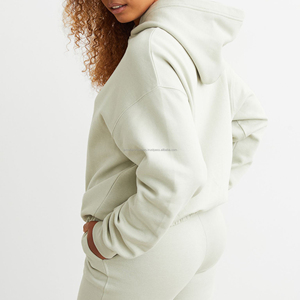 Sudadera con Capucha Extra Grande para Mujer, Color Sólido, Manga Larga, Tejido de Algodón Transpirable, Ropa de Otoño - Product Image 3